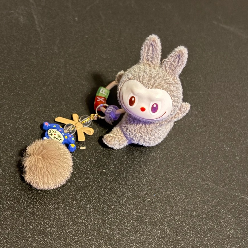 New Brown Yoga Labubu Keychain